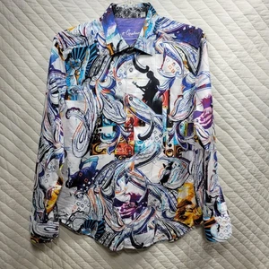 Camisa Robert Graham Paisley Guitarra Músico Puño Abatible Abotonada Para Hombres Grande - Imagen 1 de 10
