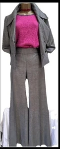 Hobbs 100% Fine Wool Silky Feel Black White Fine Pin Stripe Trousers Suit 10/8 - Picture 1 of 24
