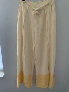 Sundance sunshine striped Flowy Side Leg Open pants SZ Lrg Beachy Nautical - Picture 1 of 18