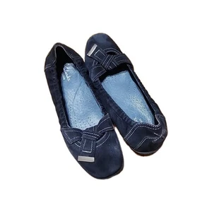 Clarks Women's Blue Suede Leather Slip-On Casual Loafers US Size 7.5 Med Blue - Picture 1 of 8