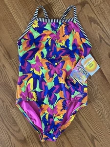 Dolfin Uglies 1 Piece Swimsuit Butterflies Size 16 - Picture 1 of 5