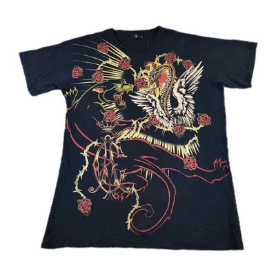 VINTAGE Christian Audigier Shirt Mens 2XL Cobra Snake Panther Rose Y2K Adult A36 - Image 1 of 4