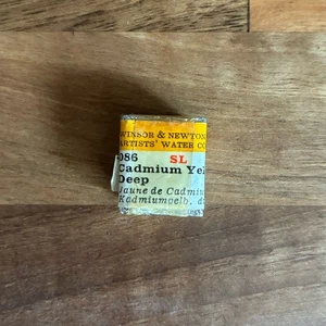 Winsor & Newton Künstler Aquarellfarbe halbe Pfanne Cadmiumgelb tief Vintage - Bild 1 von 4