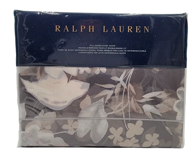 Ralph Lauren Avery Duvet Cover Full Queen Gray Chrysanthemum Floral NEW 92x96 - Image 1 of 4