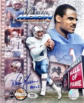 Warren Moon PSA Signed HOF Class 2006 SIGNED 8X10 PHOTO Oilers - Image 1 of 2
