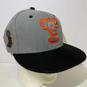 New Era 950 Snapback Chicago Orange Bulls 6x Championships Dynasty Gray Hardwood - Picture 1 of 8