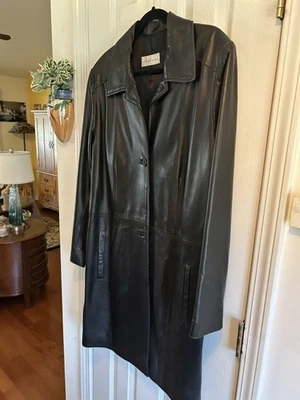 Chaqueta para mujer Enrico italiana de cuero negra talla grande nueva sin etiquetas” Foto 1 de 3