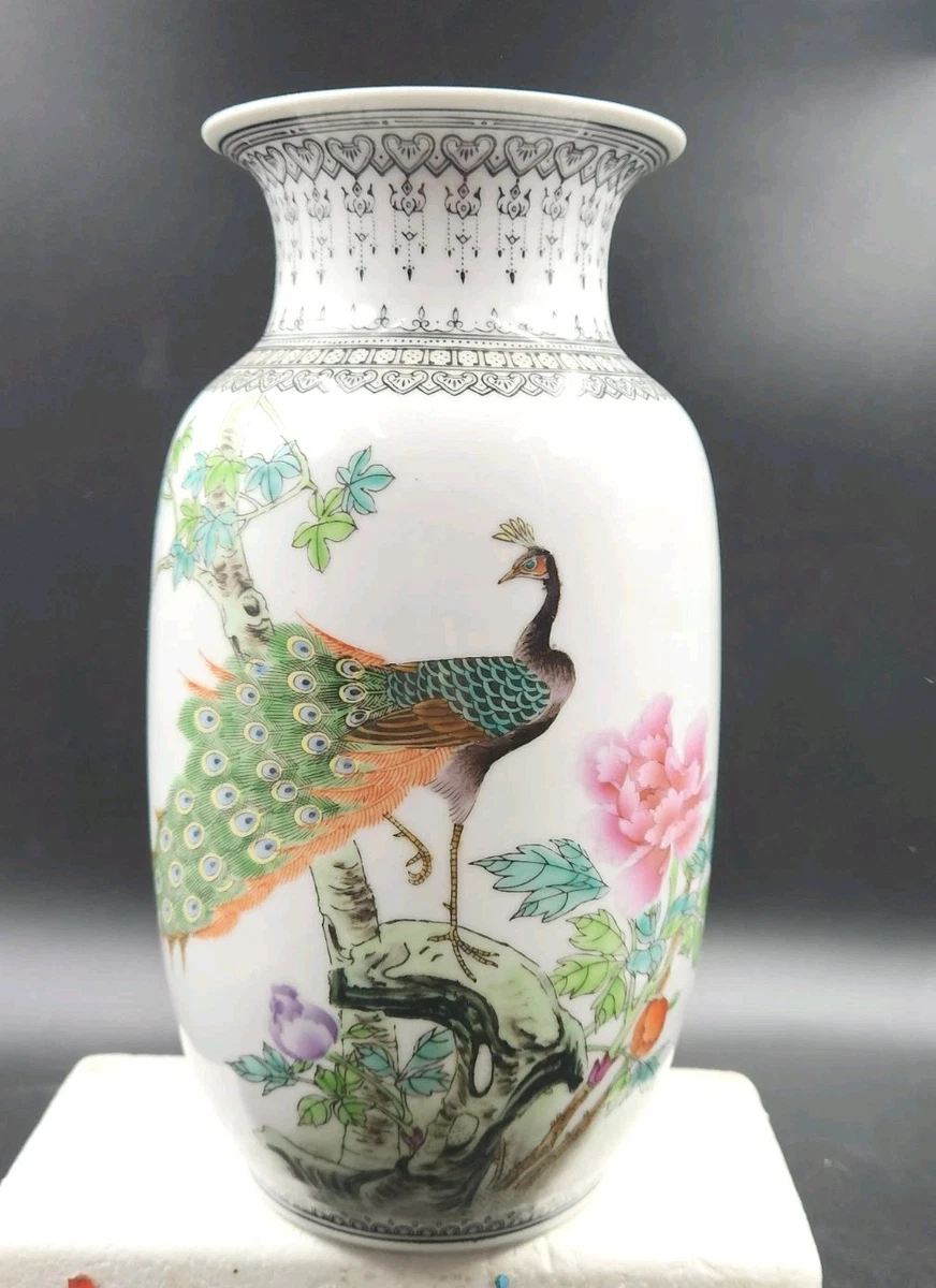 孔雀花瓶中国古董花瓶| eBay