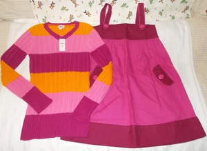The Childrens Place Girls Size 10 12 Cotton Dress & Sweater 2PC Set Pink NEw - Picture 1 of 2