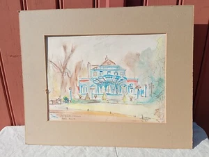 AQUARELLE & PASTEL LA GRANDE CASCADE BOIS BOULOGNE - Foto 1 di 5