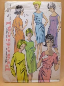 Vintage 60er-70er Jahre praktisches 7101 Companion Kleid-mehrere Stile-34" Brust Schnittmuster - Bild 1 von 2
