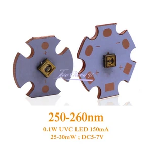 UVC LED 0.1W 3535 250nm 150mA 5-7V  Deep Ultra Violet Lamp with Copper PCB - Picture 1 of 6