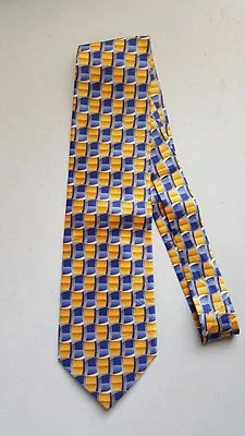 CORBATA GEOMÉTRICA EDWARDS AZUL Y DORADO  Foto 1 de 3