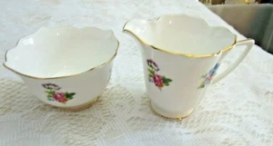 Shelton China Sugar & Pitcher White Flora Very Good - Picture 1 of 10