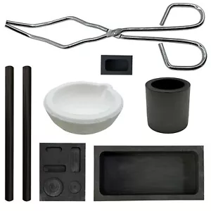 8 Pcs Graphite Torch Melting Casting Kit Ingot Mould Quartz Crucible - Picture 1 of 8