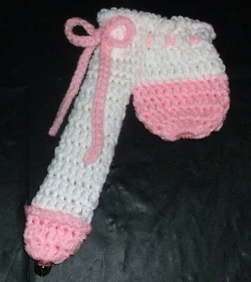 ADULT BABY WILLY WARMER CROCHET WHITE AND PINK WITH BELL HANDMADE - Photo 1/4