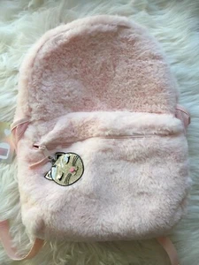 Light Pink Furry Cat Backpack - Picture 1 of 5