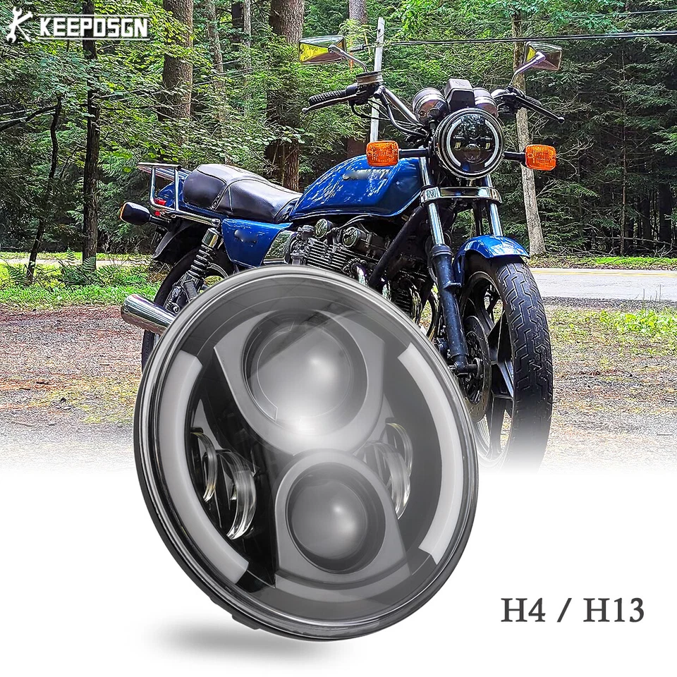 7" LED Headlight Hi/Lo DRL Turn Signal Projector For Suzuki GS 750 1000 1100 - Image 1 of 4