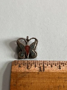 Vintage Intarsien Schmetterling Anhänger (klein) gemischte Steine - Bild 1 von 8