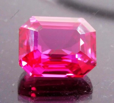 Piedra preciosa suelta extremadamente rara corte zafiro rosa 11 quilates esmeralda natural certificada Foto 1 de 4