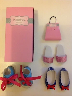 Design A Friend 3 Paar Schuhe für Chad Valley Designafriend 18 Zoll Puppen Neu