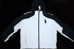 Polo Ralph Lauren Big Pony White Hooded Down Puffer Jacket Big & Tall Mens 4XLT - Picture 1 of 12