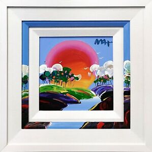 PETER MAX "WITHOUT BORDERS" 2013 | ORIGINAL PAINTING | 19X19" FRAMED | GALLART