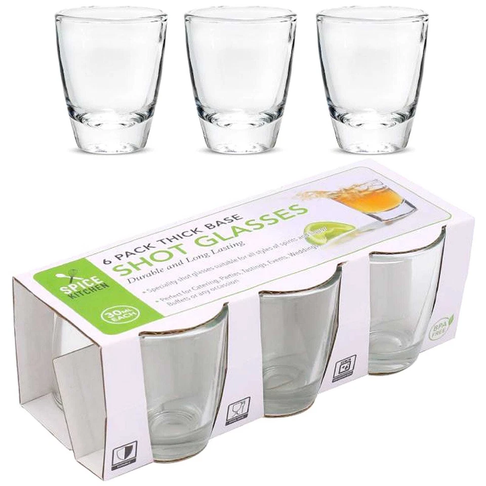 6 Shot Glasses 30ml For Measuring Spirits Liquor For Cocktail Party Event - image 1 of 1