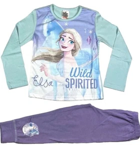 Official Girls Disney Frozen Elsa Pyjamas Pajamas Pjs Kids Children's 5 6 8 10 - Picture 1 of 3