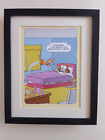 Cat Cartoon print 'Surprise ! I've made you breakfast in bed !'  FRAMED