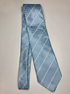 Linea-Cordoba Mens Formal Necktie 59"Lx4"W Blue / White Neck Tie - Picture 1 of 4