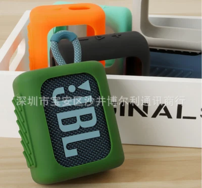 3D-Texture Silicone Protective Cover Skin Case For JBL GO III 3 Speaker + Buckle - Image 1 of 4