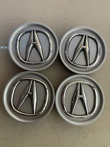 Set of 4 Factory OEM SILVER Acura Honda RSX TL MDX RDX TSX ILX TLX Center Caps - Picture 1 of 2