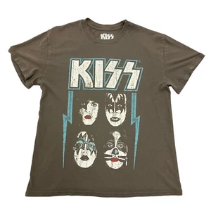 KISS T-Shirt Grey Womens M Short Sleeve Rock Band Music 100% Cotton - Picture 1 of 9