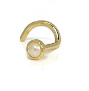 18ct Yellow Gold 2mm best quality Pearl Cut Nose Stud Pin Ring body jewellery - Picture 1 of 7