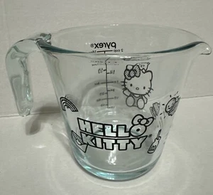 Pyrex Hello Kitty Messbecher Größe 2 Tasse 16 Unzen Hergestellt in den USA Mikrowelle Neu - Bild 1 von 6