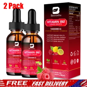 Vitamin B Supplement Liquid Drops Extra Strength Suport Immunity Energy(2Pack) - Picture 1 of 8