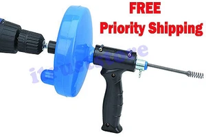 Extra Long CABLE Snake DRAIN CLEANER AUGER with Power Drill Attachment - Picture 1 of 3