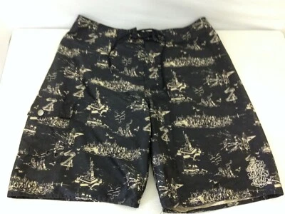 Pantalones Cortos de Tablero Zoo York Para Hombre Negros New York Skyline Estampado Completo Poliéster 34 Foto 1 de 4