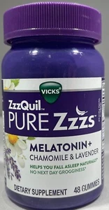ZzzQuil Pure Zzzs Melatonin Chamomile & Lavender, 48 Gummies - EXP: 10/25 - Picture 1 of 2