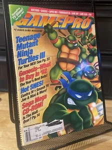 GAMEPRO Feb 1992 Vintage Video Game Magazine TMNT Ninja Turtles III - Picture 1 of 7