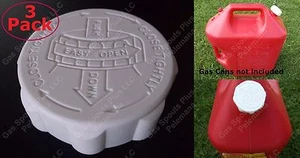 3 RUBBERMAID ESSENCE Gas Can CAP ONLY HD Blitz Gallon Lid SAFETY w/ VITON GASKET - Picture 1 of 9