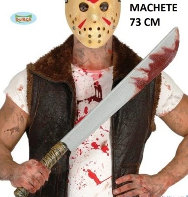 GUIRCA CARNEVALE HALLOWEEN MANNAIA MACHETE JASON VENERDì 13 TH FRIDAY COSPLAY 73 CM