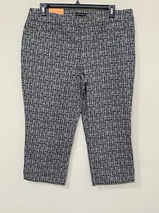 Hilary Radley Women’s Black/White Check Print Elastic Waist Cropped Pants XXL - Picture 1 of 11