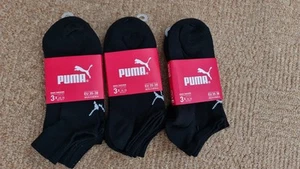 New Puma Sneaker socks size -uk 2,5-5 , Eu 35-38 colour Black 9 pairs - Picture 1 of 2