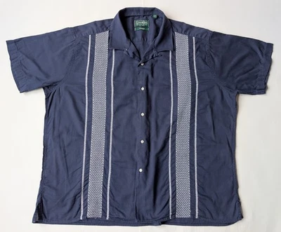 Gitman Vintage Short Sleeve Guayabera / Bowling Shirt XXL Navy Blue - Image 1 of 4