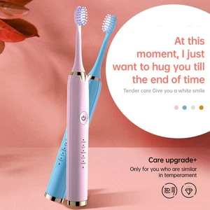 Sonic Electric Toothbrush USB Rechargeable 3x Replacement Brush Heads 5 Modes - Picture 1 of 15