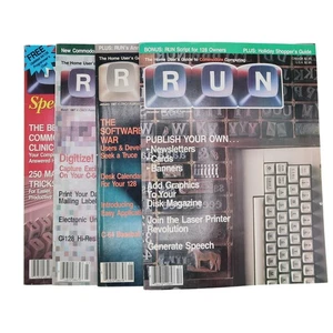 Commodore Run Computer Magazines Set of 4 1986 1987 Vintage Home Computing  - Foto 1 di 24