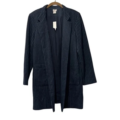 Blazer Chicos Boyfriend puntada a rayas azul marino LS chaqueta talla 3 16/18 XL Foto 1 de 4