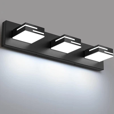 LED Modern Bathroom Vanity Light Fixtures, 3-Light 22-Inch Dimmable Matte Black - Image 1 of 4